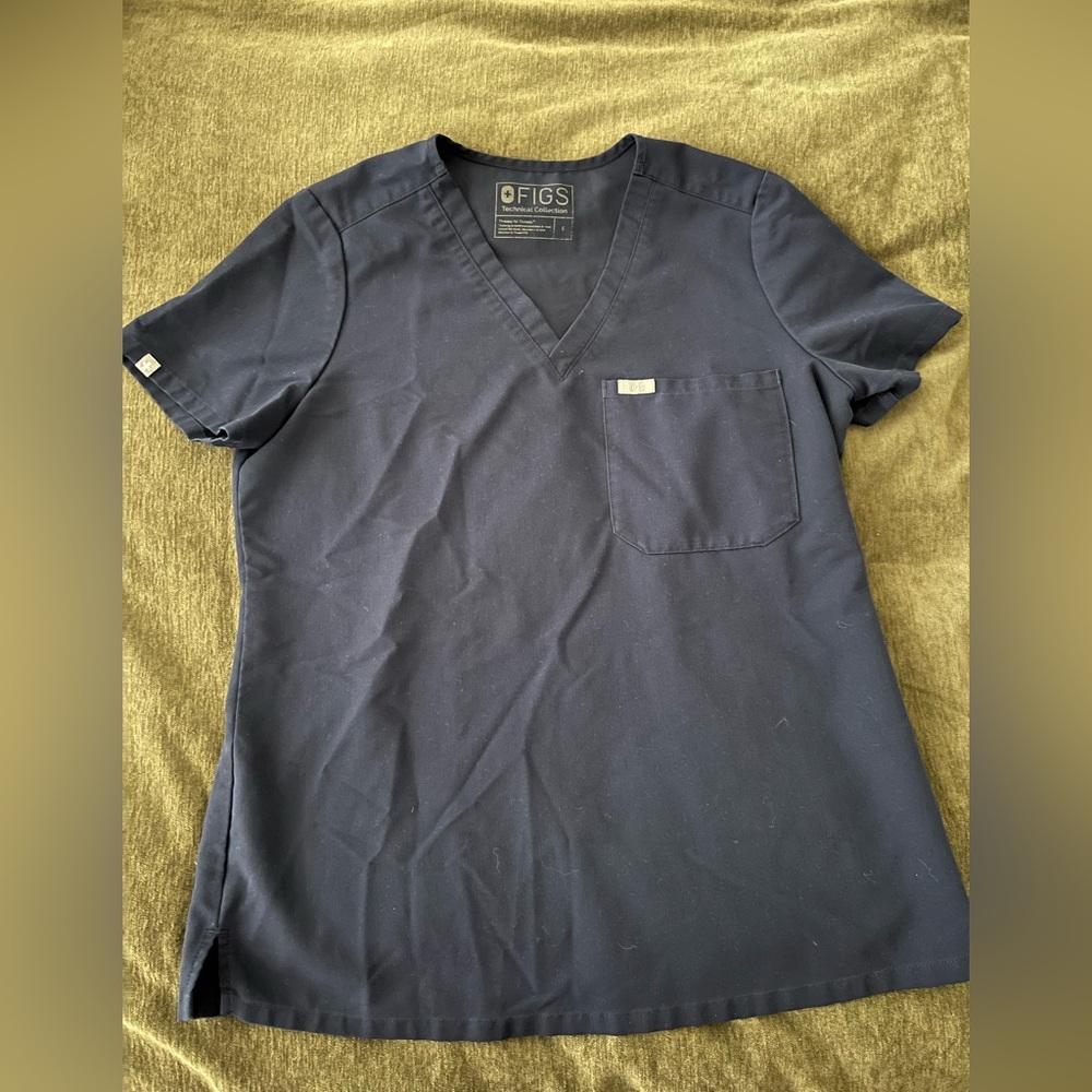 Figs navy blue scrub top
